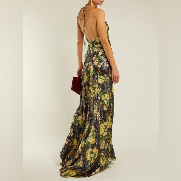 Adriana Igelsias Scarface floral metallic open back gown - Picture 2 of 6